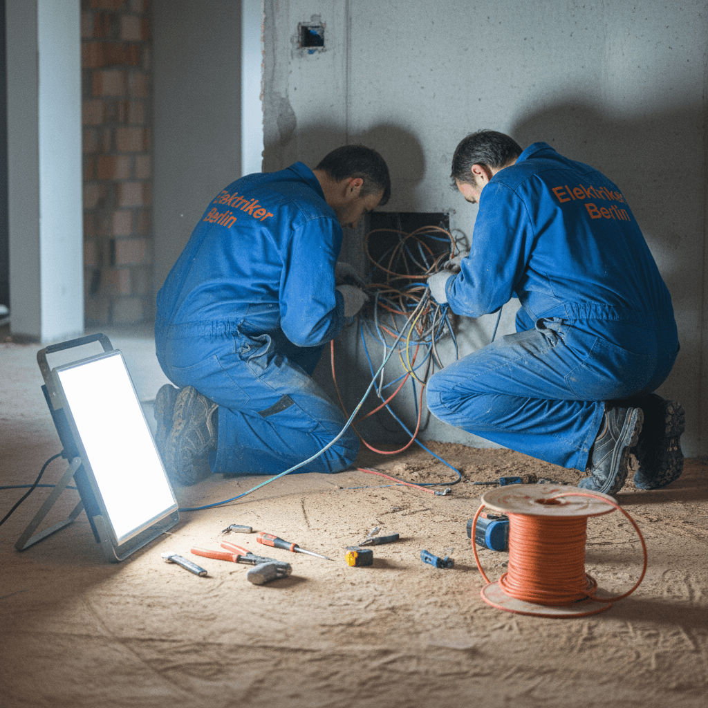 Team von qualifizierten Handwerkern bei der Arbeit in Berlin